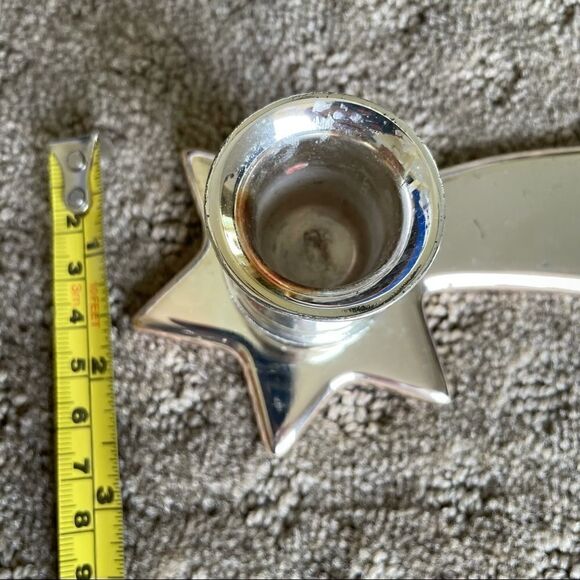 Silver Plated Christmas Star Candle Holder with Felt Protection - Picture 8 of 10